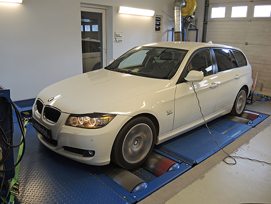 BMW E91 320xd 177LE chiptuning teljesítménymérés